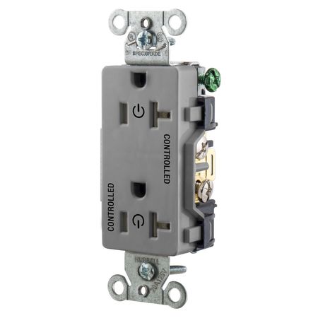 HUBBELL WIRING DEVICE-KELLEMS Construction/Commercial Receptacles DR20C2GRY DR20C2GRY